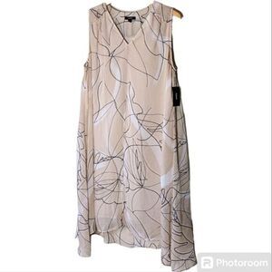 Alfani Pink Beige Abstract "Pop Art" Print Tent Swing Dress size Large